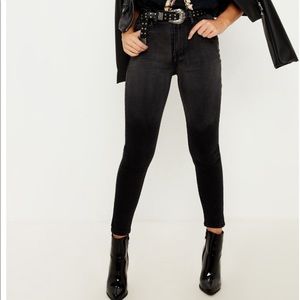 Charcoal Grey Zip Back Skinny Jean